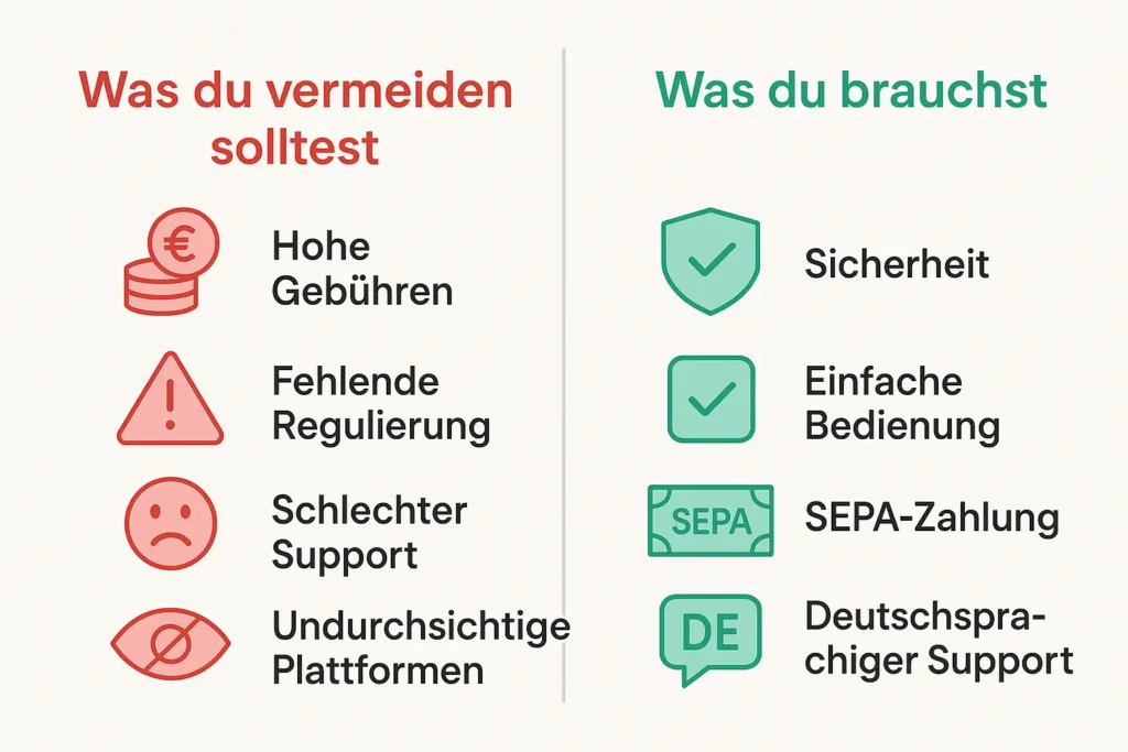 Die besten Krypto-Börsen 2025 im Vergleich: Welche Plattform passt zu dir? Checkliste für gute und schlechte Krypto-Börsen-Merkmale