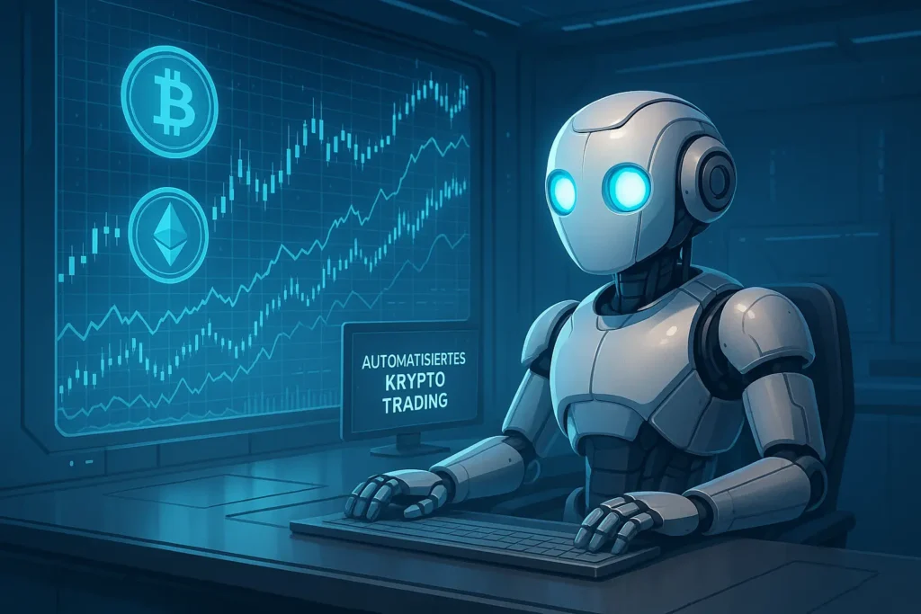 Die besten 5 Krypto Trading Bots 2025 – Der große Vergleich für Einsteiger was ist ein krypto trading bot 2025 – erklärt mit futuristischem bild