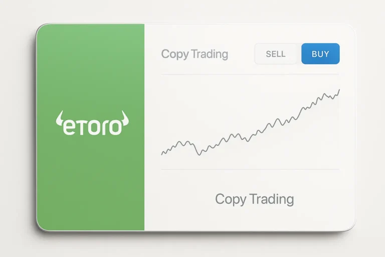 eToro Copy Trading Dashboard 2025 im Apple-Stil mit minimalistischem Interface für Einsteiger