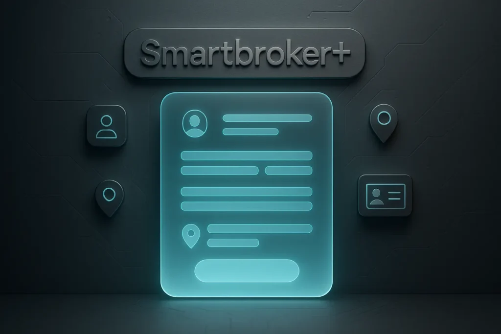 Smartbroker+ digitales Kontoeröffnungsformular – UI-Design mit dunklem Fintech-Stil 2025