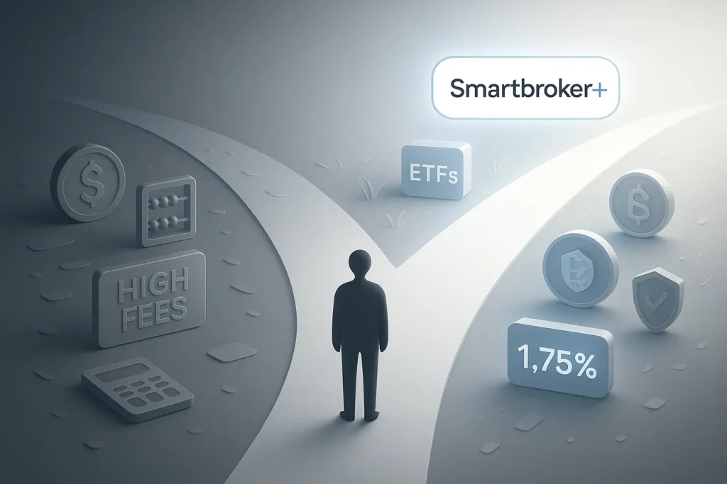 Symbolische Entscheidung für Smartbroker+ im Jahr 2025 – visuelle Darstellung der Depotwahl
