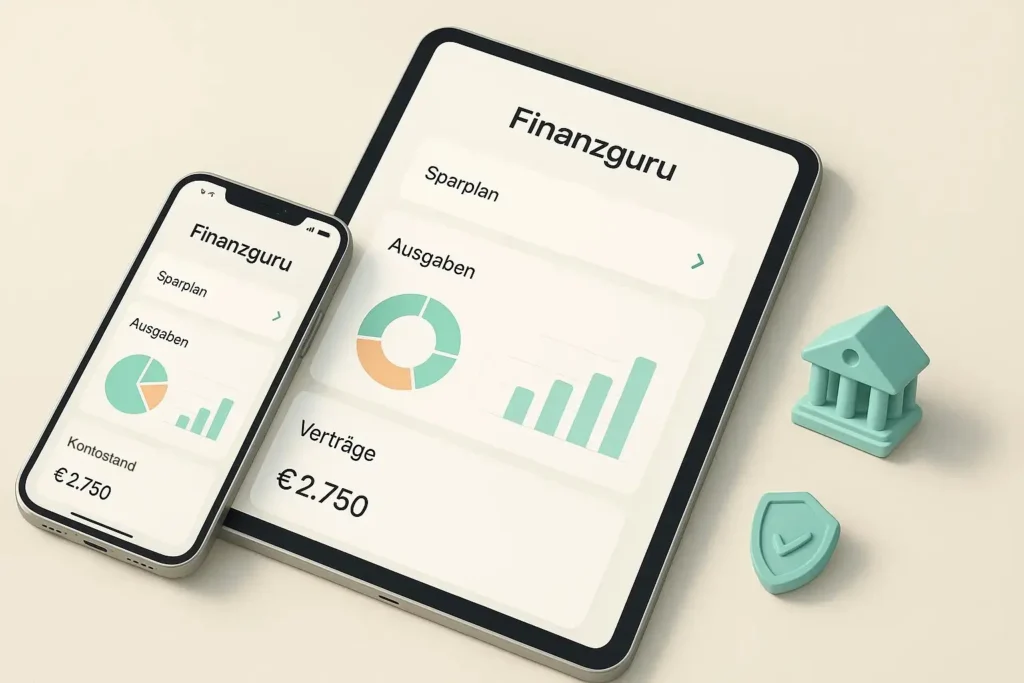 Finanzguru Erfahrungen 2025: Lohnt sich die App? Finanzguru Erfahrungen 2025 – Symbolbild mit Smartphone und Finanzübersicht