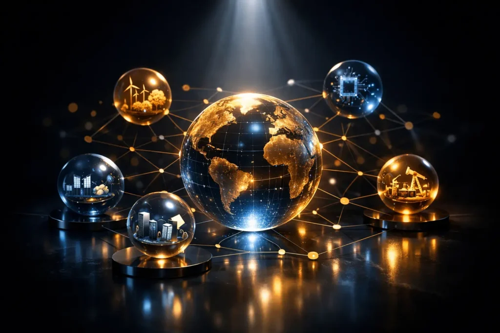 ETF Portfolio Strategie für Anfänger – Visualisierung eines diversifizierten ETF Portfolios mit Core Satellite Struktur