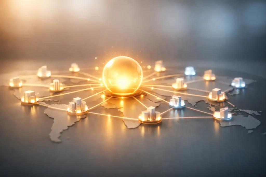 ETFs verständlich erklärt: Symbolbild zur ETF Diversifikation für Anfänger mit einem Investment in viele Unternehmen weltweit