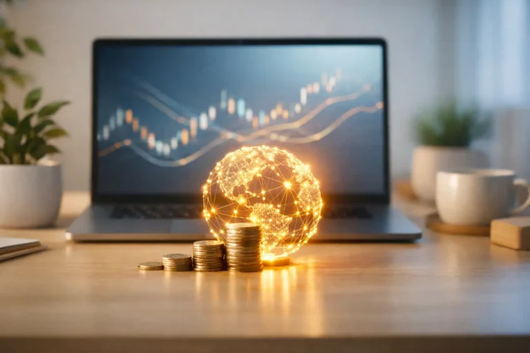 ETFs verständlich erklärt für Anfänger – Illustration eines ETF Sparplans und diversifizierten Investments in globale Märkte