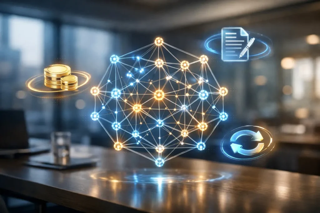 Krypto einfach erklärt – DeFi und Blockchain-Anwendungen wie Staking und Smart Contracts visualisiert