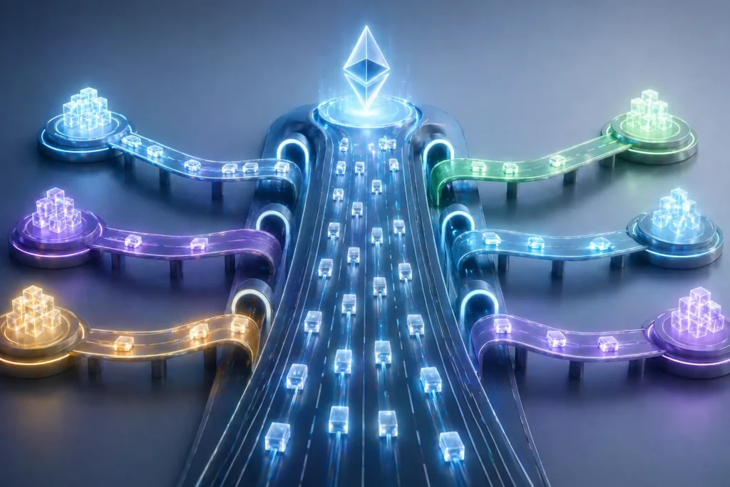 ethereum layer 2 einfach erklärt skalierung blockchain nebenketten transaktionen schneller günstiger verständlich für anfänger