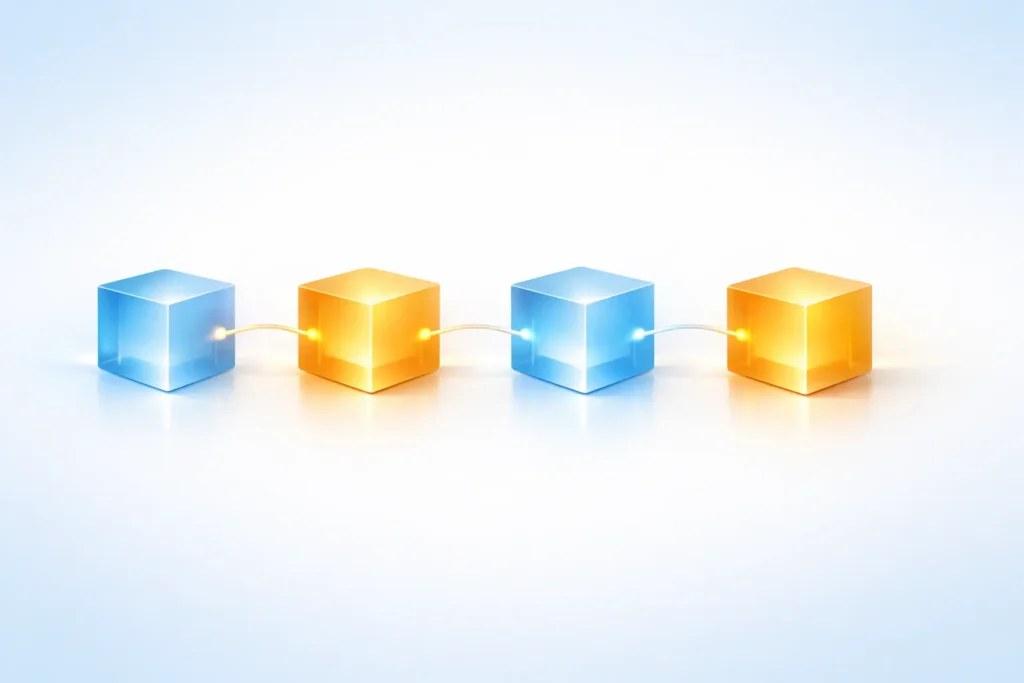 was ist blockchain einfach erklärt kette von blöcken bitcoin visuell dargestellt