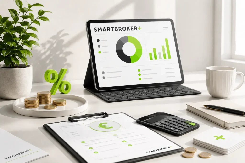 Smartbroker plus Kosten und Gebühren im Überblick mit moderner Finanzszene und Analyse-Elementen