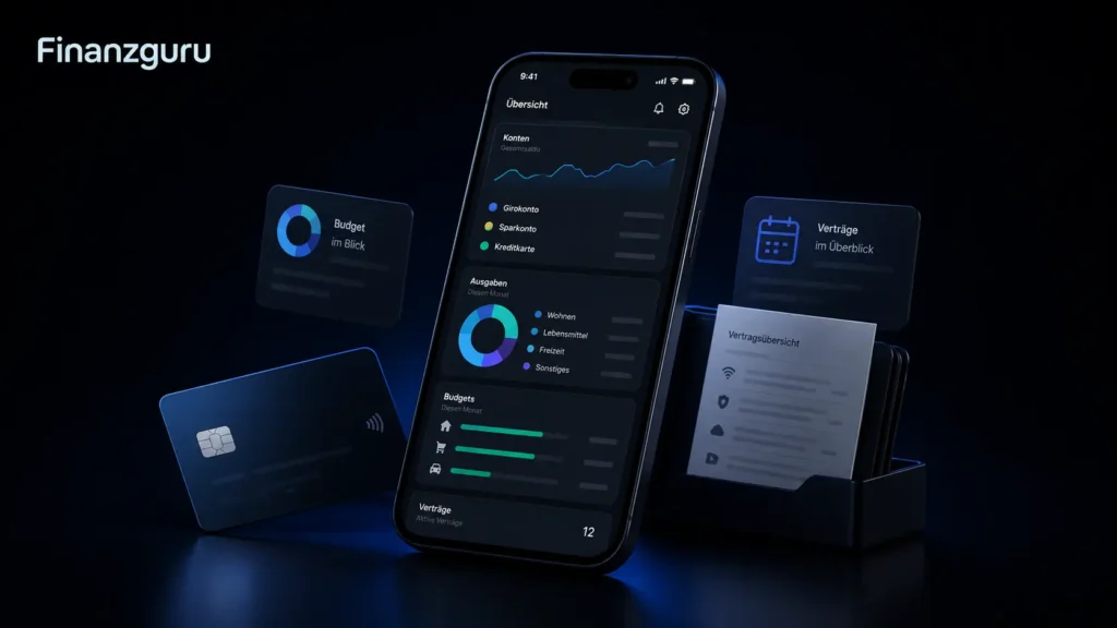 Finanzguru App mit symbolischer Finanzübersicht auf einem Smartphone