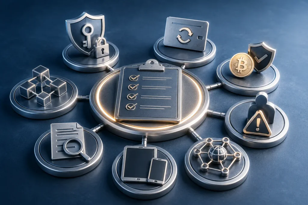 Krypto Wallet Vergleich 2026: Die besten Wallets für deinen Anwendungsfall Krypto Wallet Vergleich mit Yilmex Bewertungskriterien zu Sicherheit, Recovery, Transaktionsprüfung, Plattformen und Netzwerken