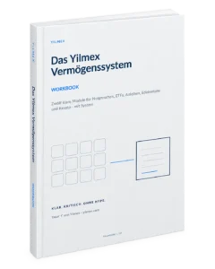 Das Yilmex Vermögenssystem Workbook als freigestelltes 3D-Mockup